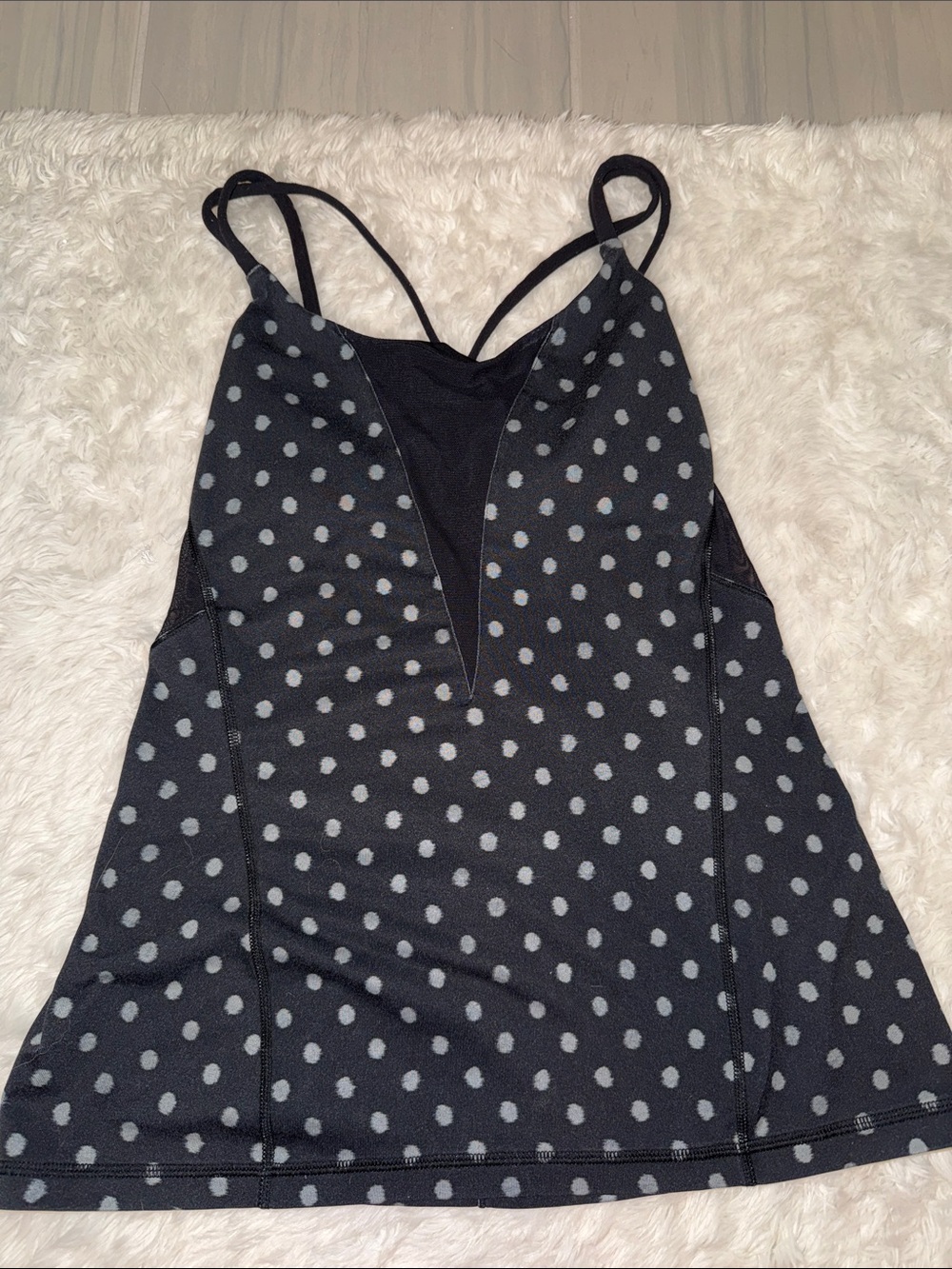 lululemon athletica Black and Gray Polka Dot Strappy Tank